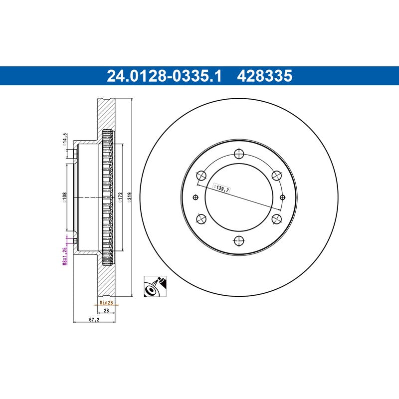 Disc frana ATE 24.0128-0335.1