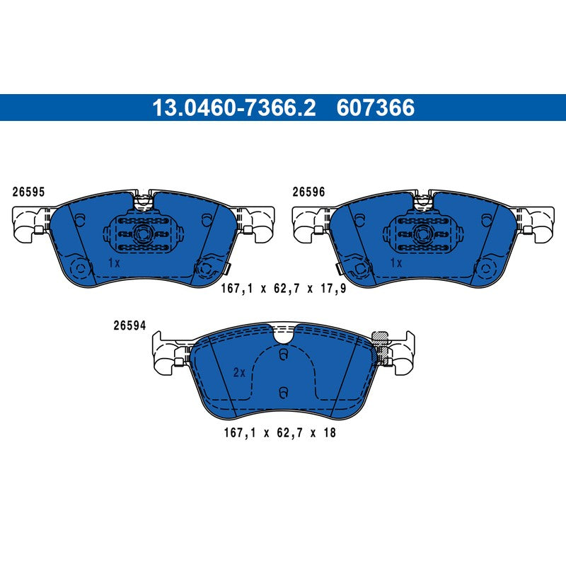 Set placute frana ATE 13.0460-7366.2