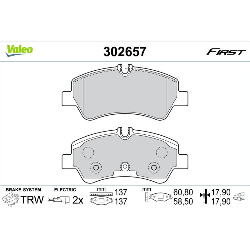 Set placute frana VALEO 302657