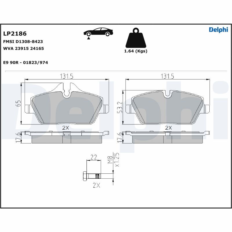 Set placute frana DELPHI LP2186