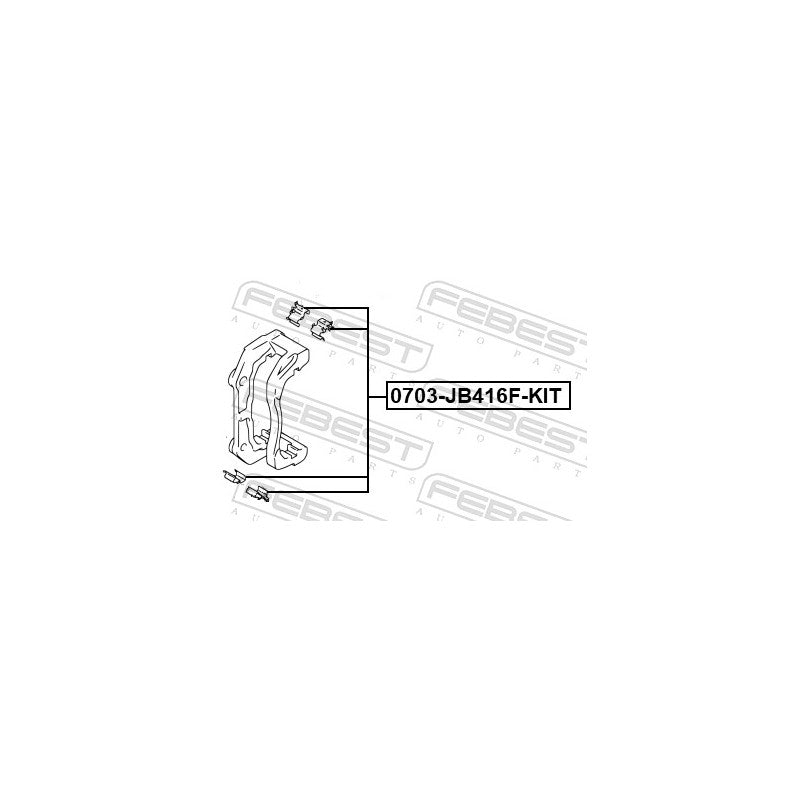 Kit accesorii placute frana FEBEST 0703-JB416F-KIT
