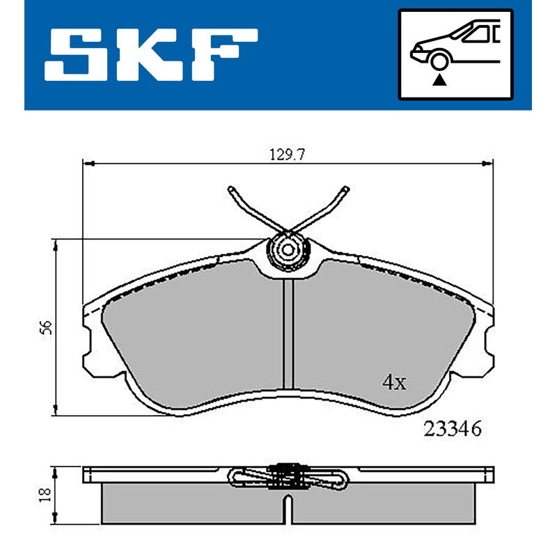 Set placute frana SKF VKBP 80356