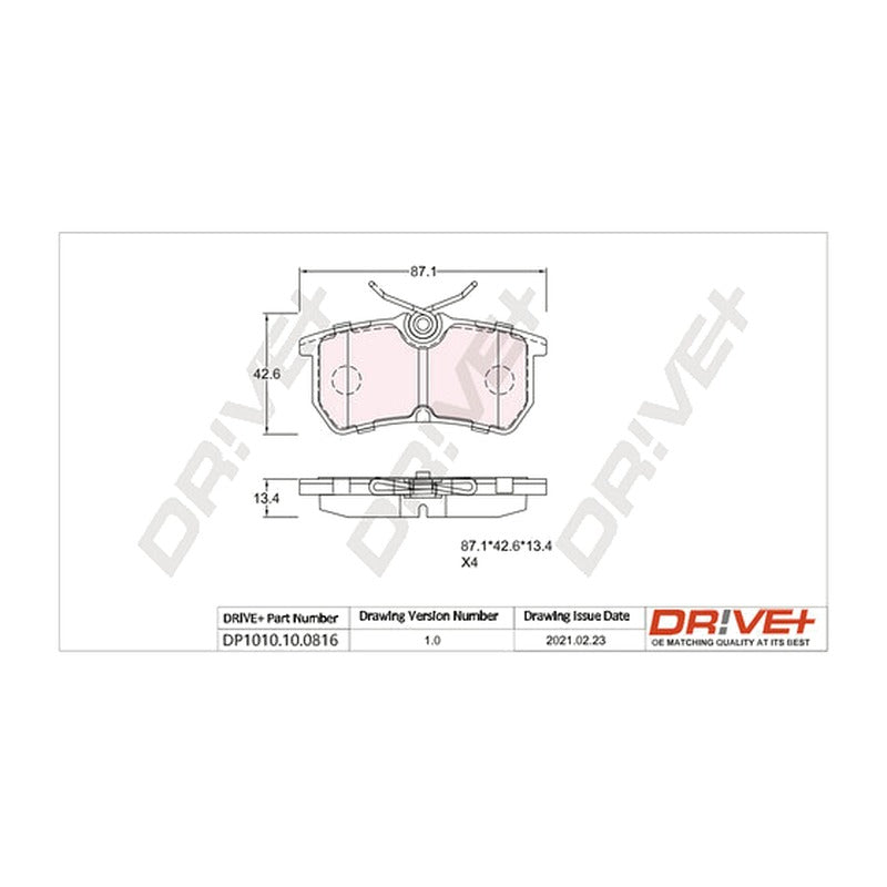 Set placute frana Dr!ve+ DP1010.10.0816