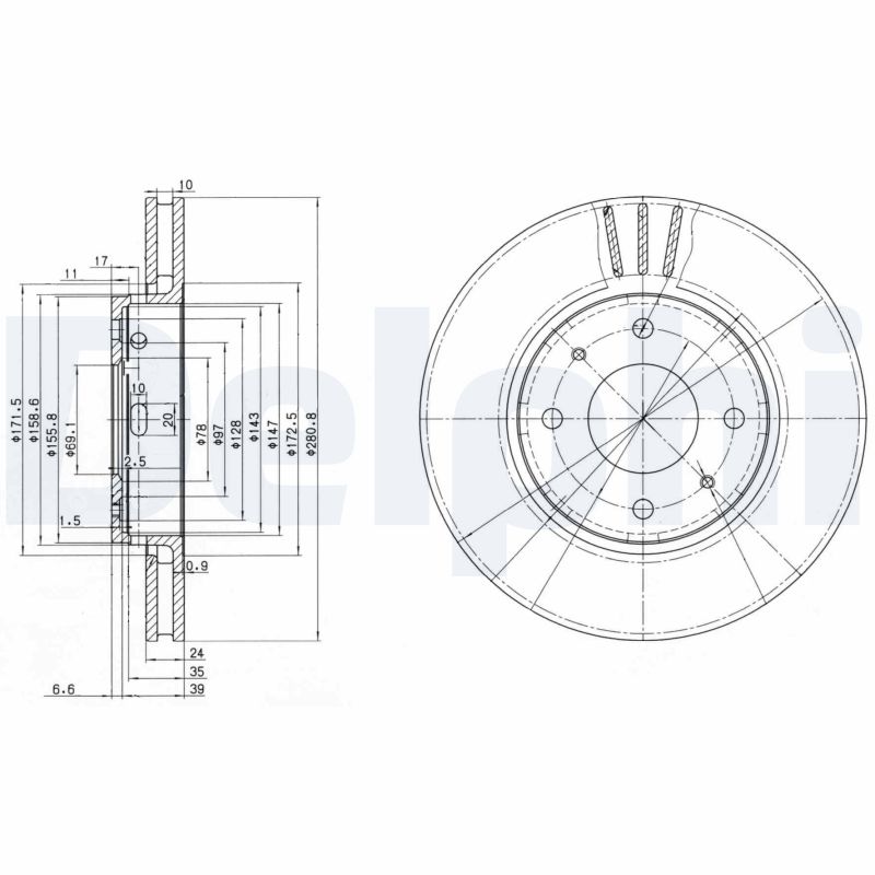 Disc frana DELPHI BG3501C