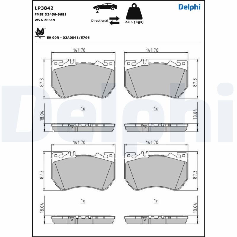 Set placute frana DELPHI LP3842