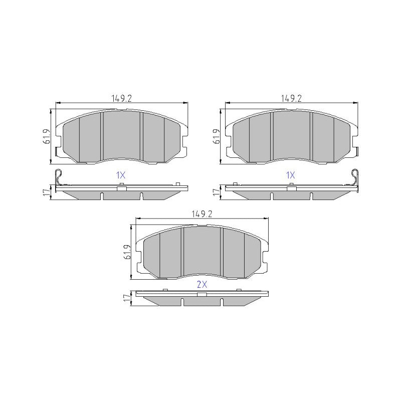Set placute frana MOTAQUIP LVXL1345