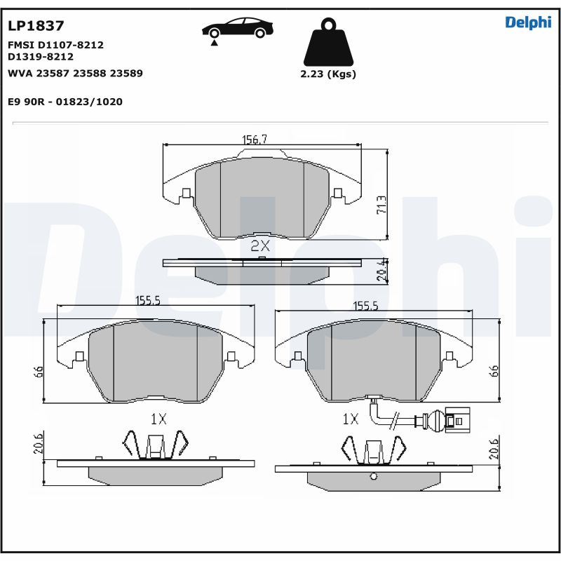 Set placute frana DELPHI LP1837