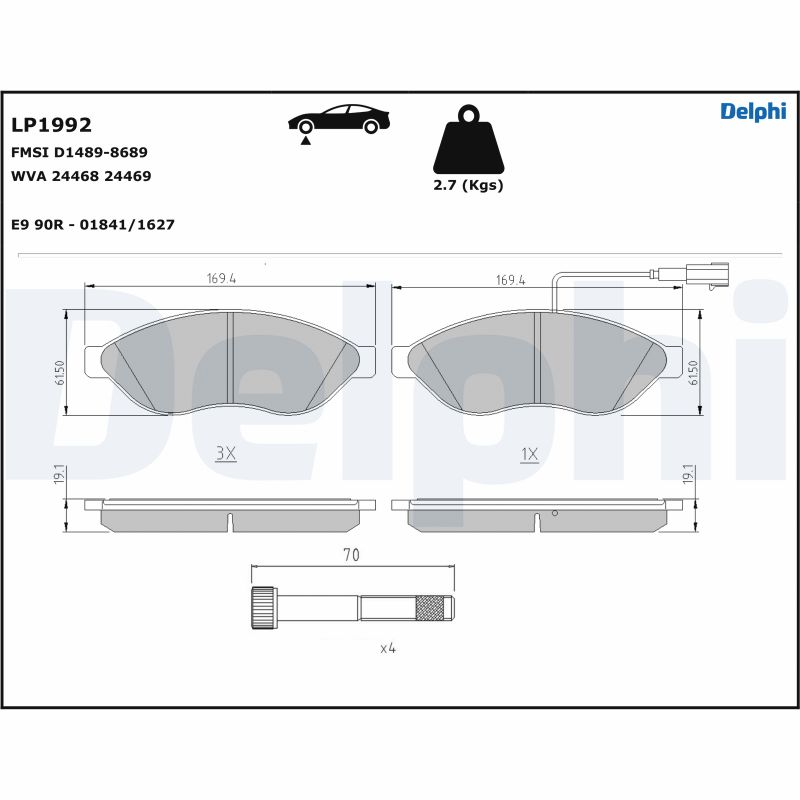 Set placute frana DELPHI LP1992
