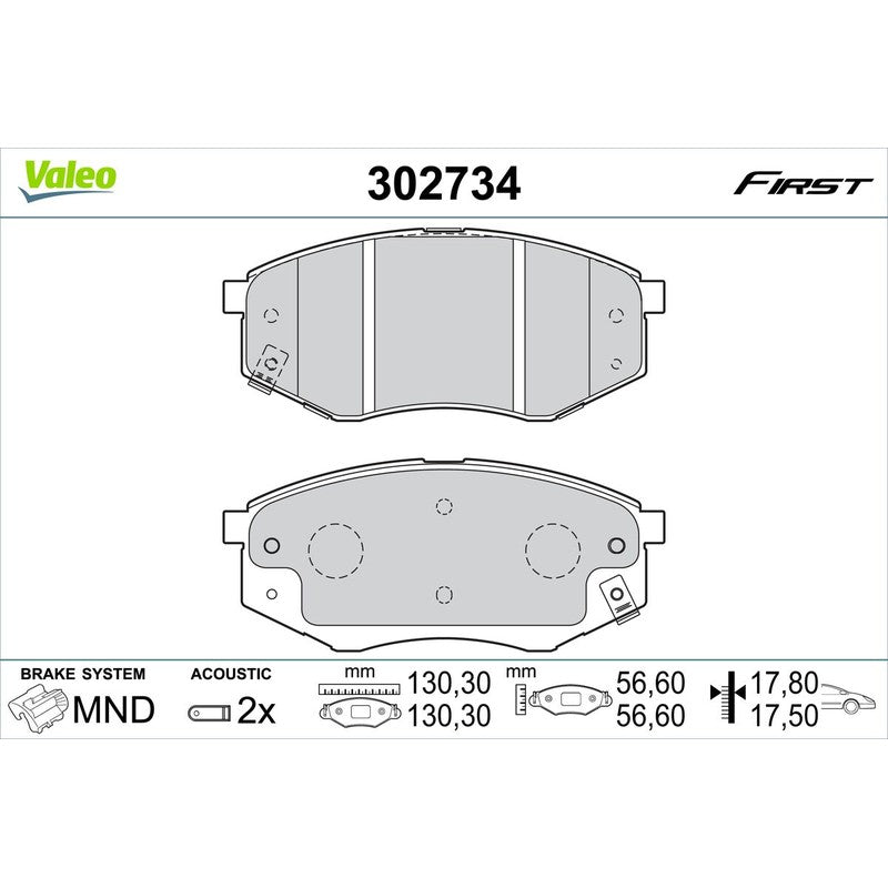 Set placute frana VALEO 302734