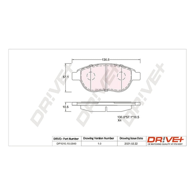 Set placute frana Dr!ve+ DP1010.10.0849