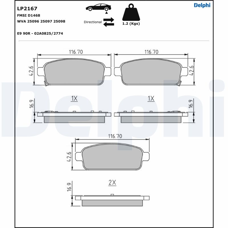 Set placute frana DELPHI LP2167