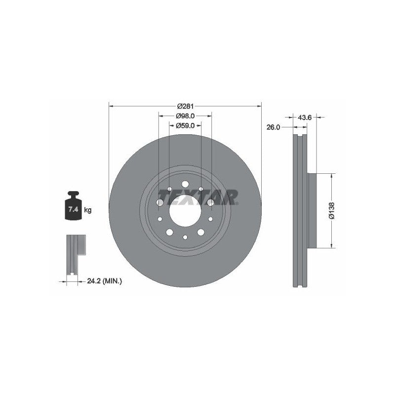 Disc frana TEXTAR 92349303