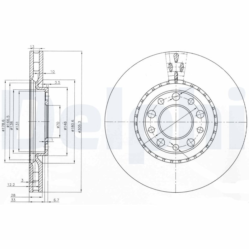 Disc frana DELPHI BG3951