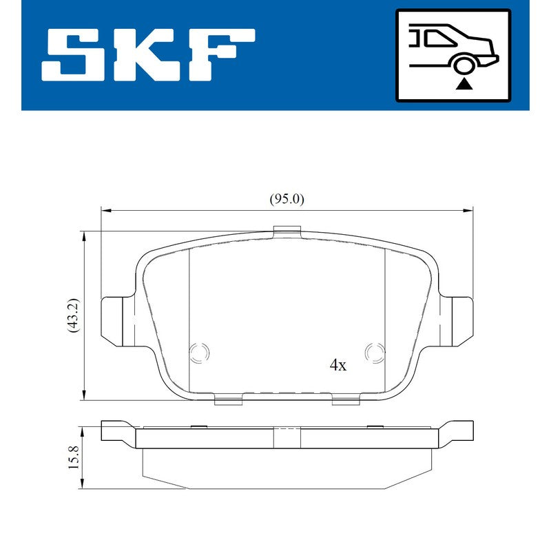 Set placute frana SKF VKBP 90072