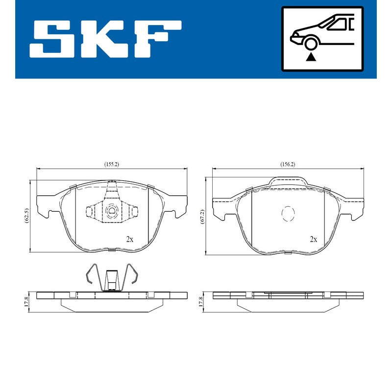 Set placute frana SKF VKBP 80016