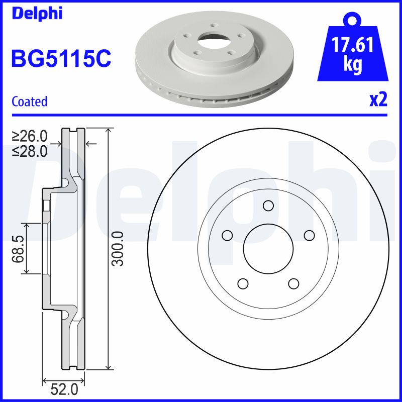 Disc frana DELPHI BG5115C