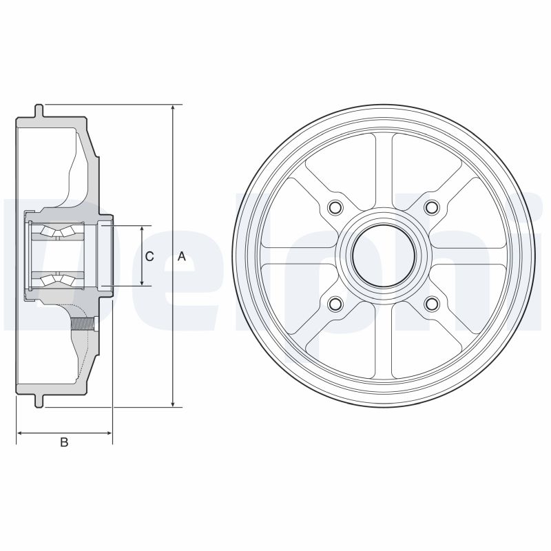 Tambur frana DELPHI BFR484