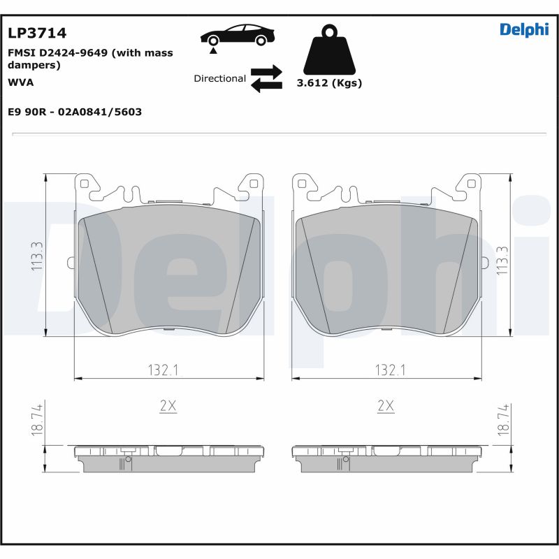 Set placute frana DELPHI LP3714