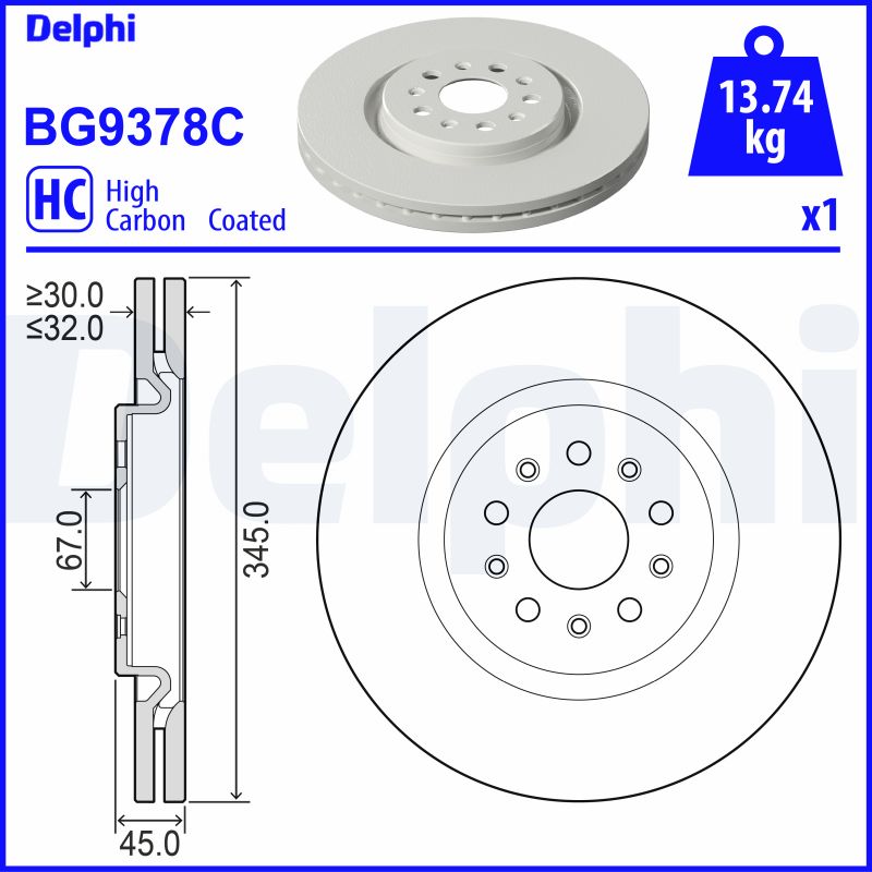 Disc frana DELPHI BG9378C