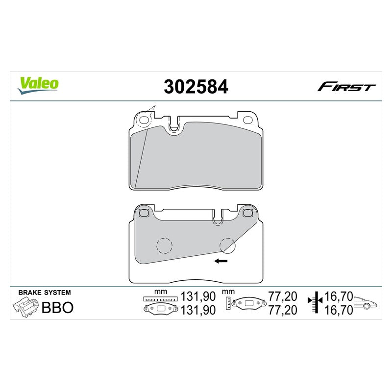 Set placute frana VALEO 302584