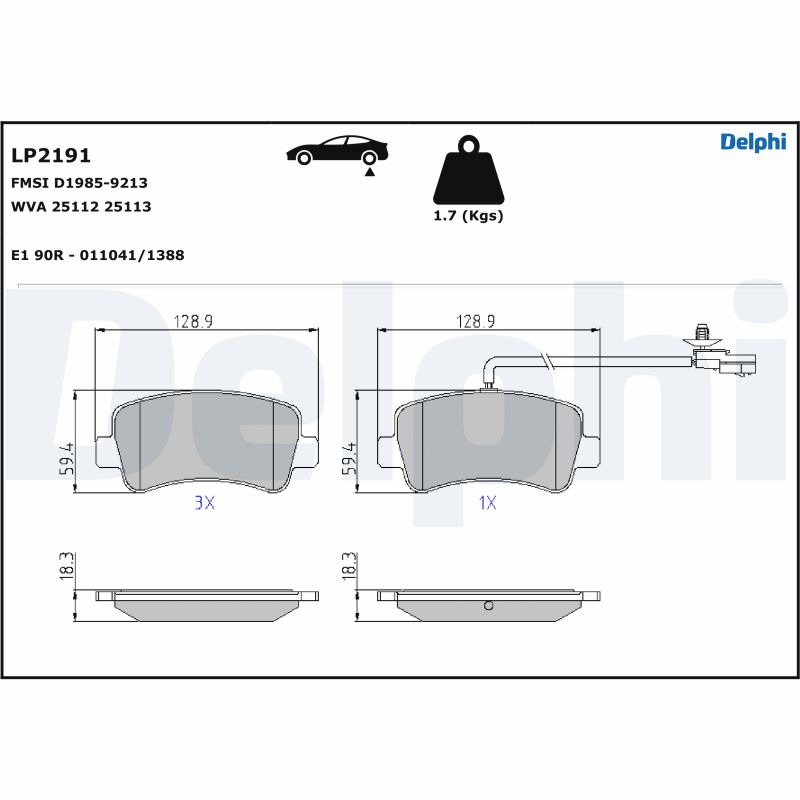 Set placute frana DELPHI LP2191