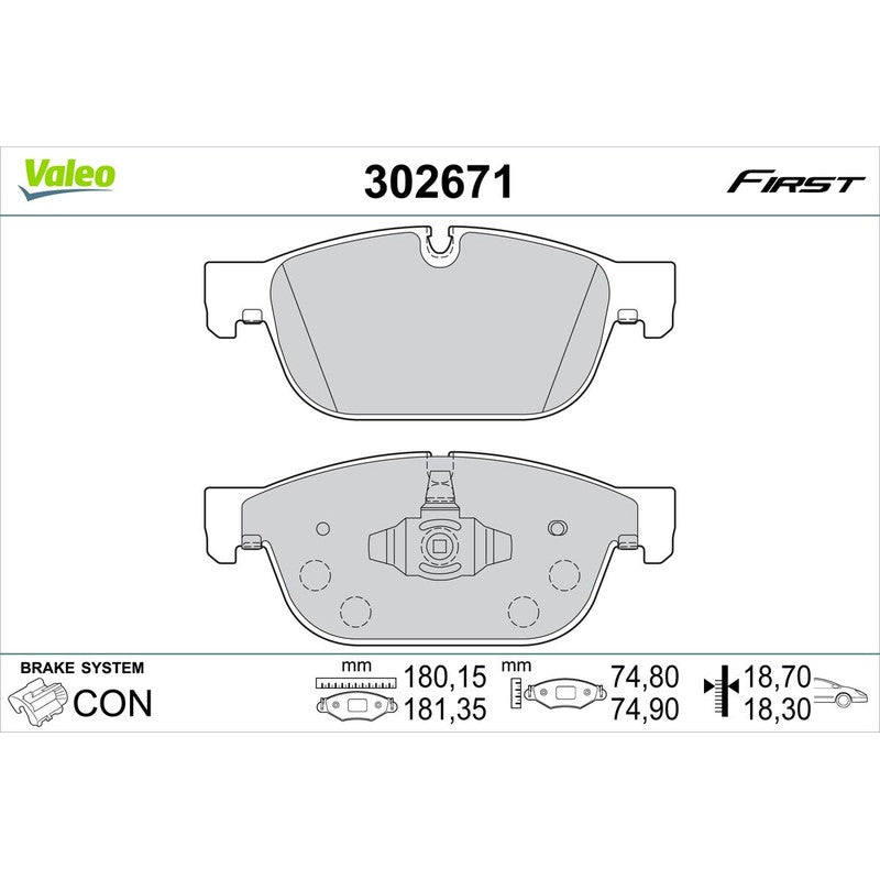 Set placute frana VALEO 302671