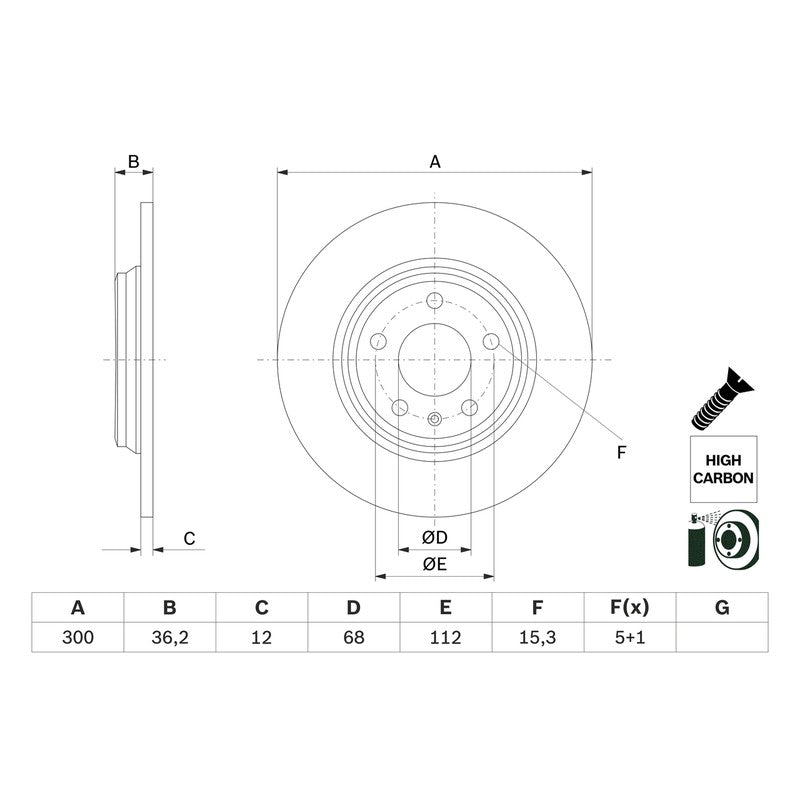 Disc frana BOSCH 0 986 479 E33
