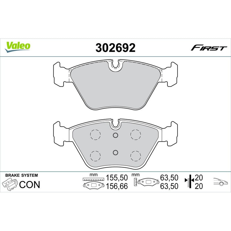 Set placute frana VALEO 302692