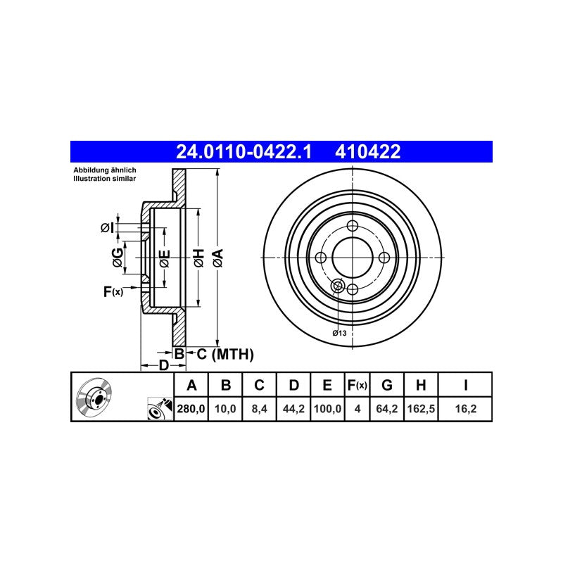Disc frana ATE 24.0110-0422.1
