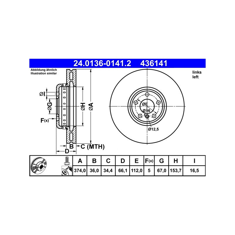 Disc frana ATE 24.0136-0141.2