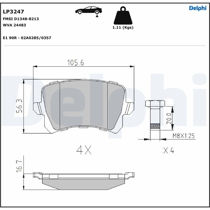 Set placute frana DELPHI LP3247