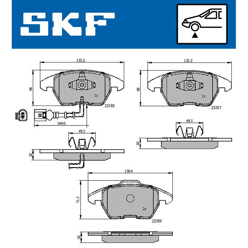 Set placute frana SKF VKBP 80007 E