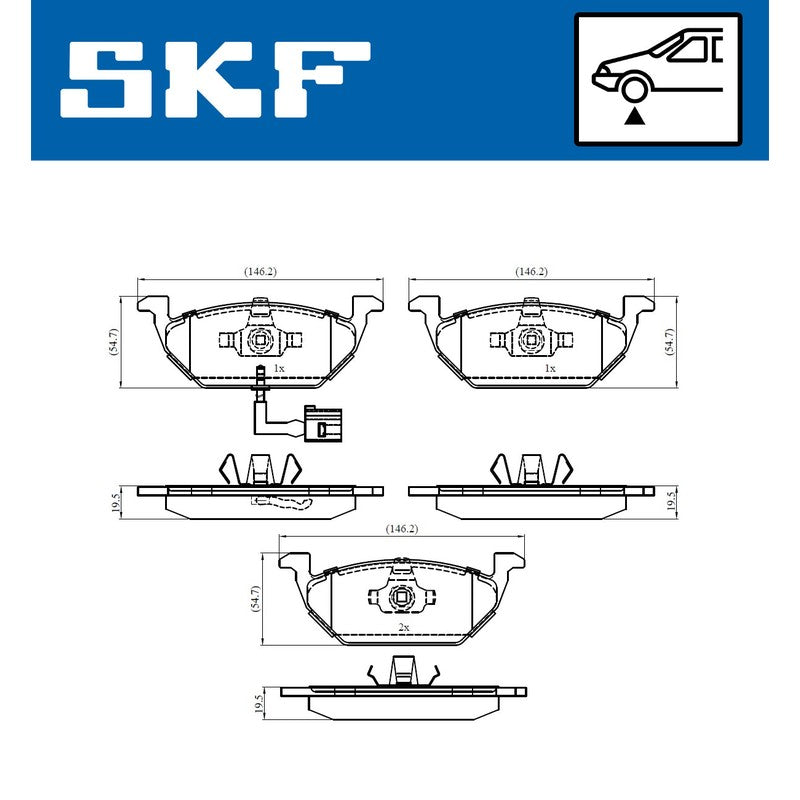 Set placute frana SKF VKBP 80004 E