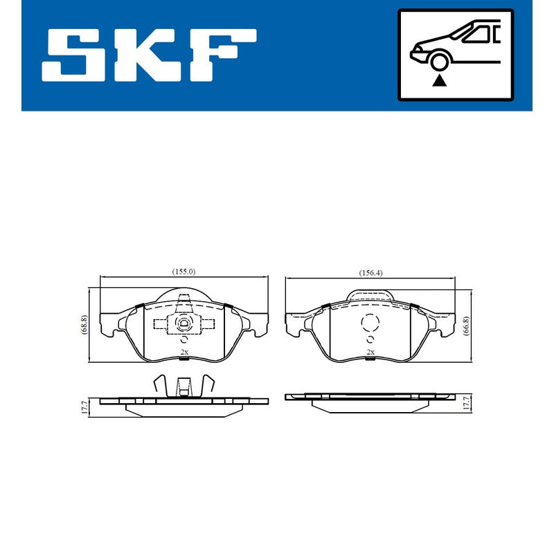 Set placute frana SKF VKBP 80127