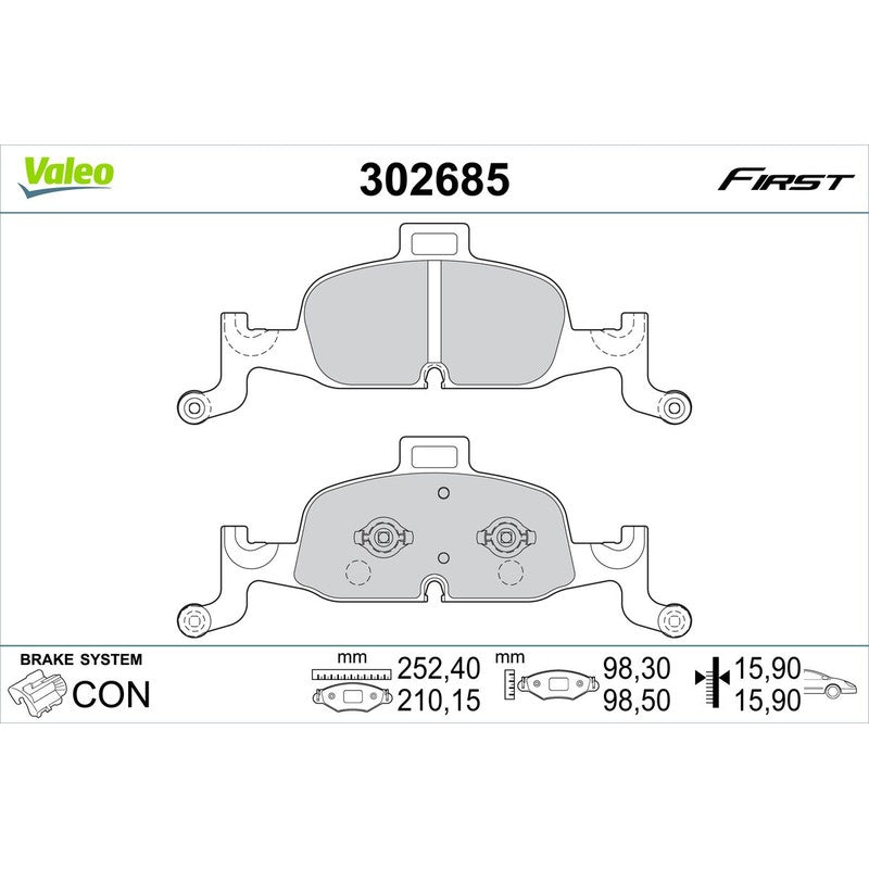Set placute frana VALEO 302685