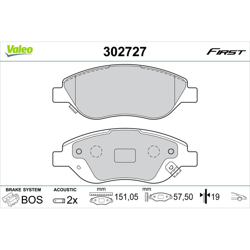 Set placute frana VALEO 302727