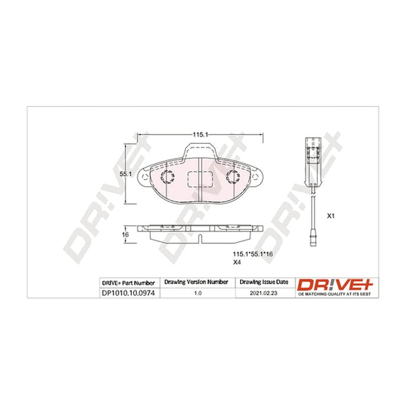 Set placute frana Dr!ve+ DP1010.10.0974