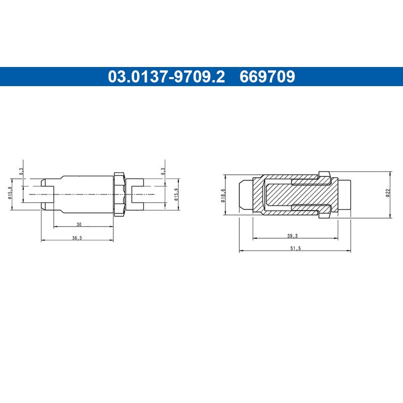 Kit accesorii saboti frana de mana ATE 03.0137-9709.2