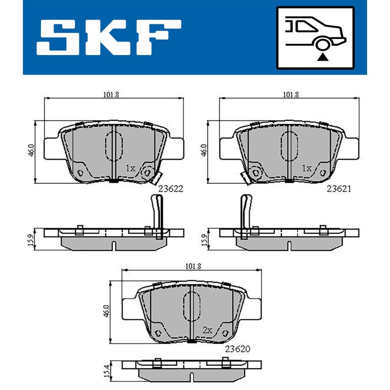 Set placute frana SKF VKBP 90384 A