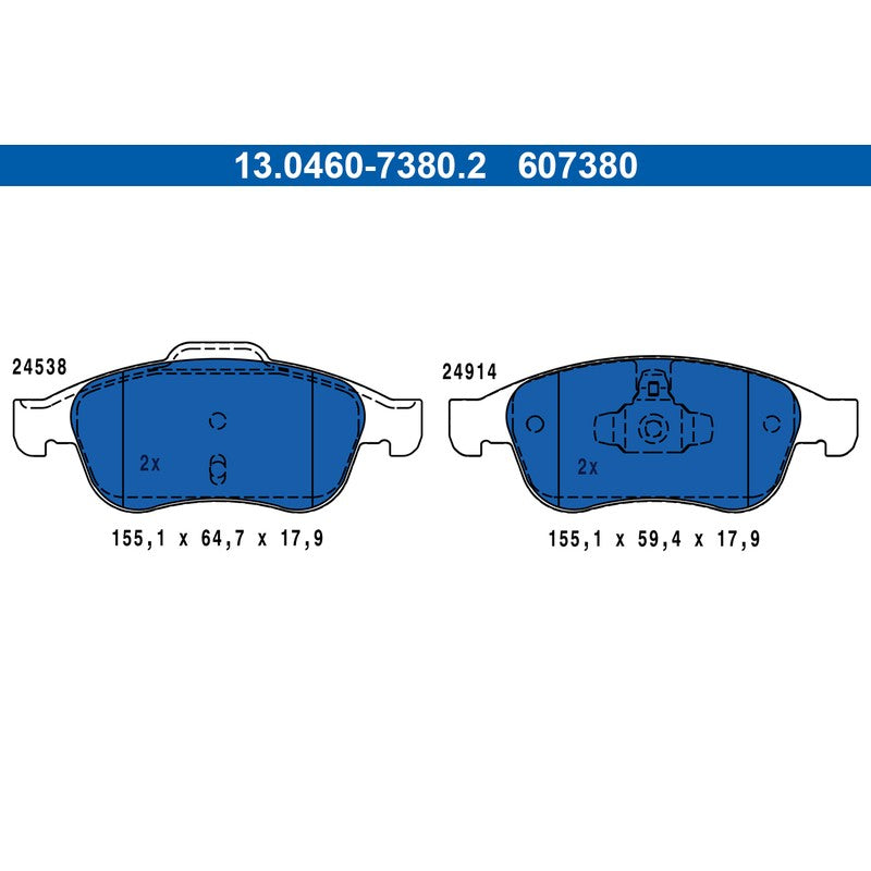 Set placute frana ATE 13.0460-7380.2