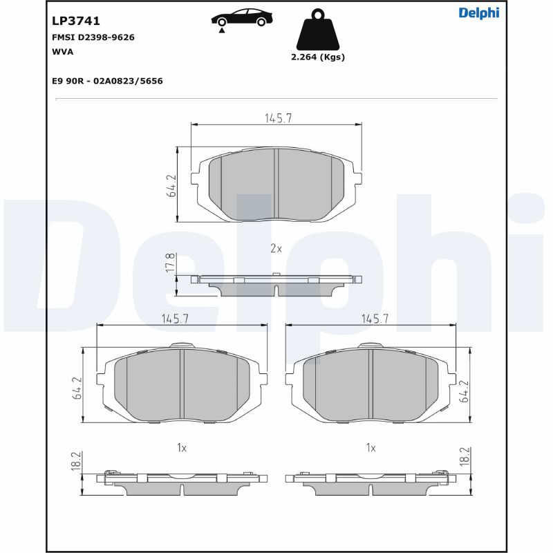 Set placute frana DELPHI LP3741