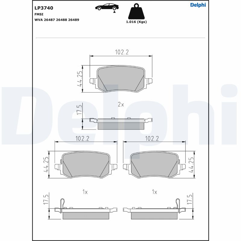 Set placute frana DELPHI LP3740