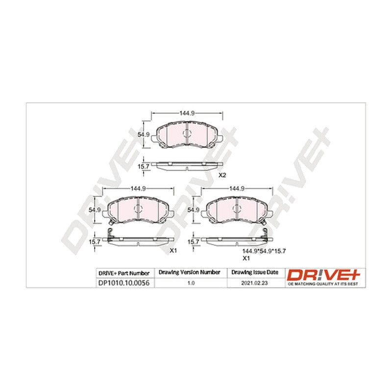 Set placute frana Dr!ve+ DP1010.10.0056