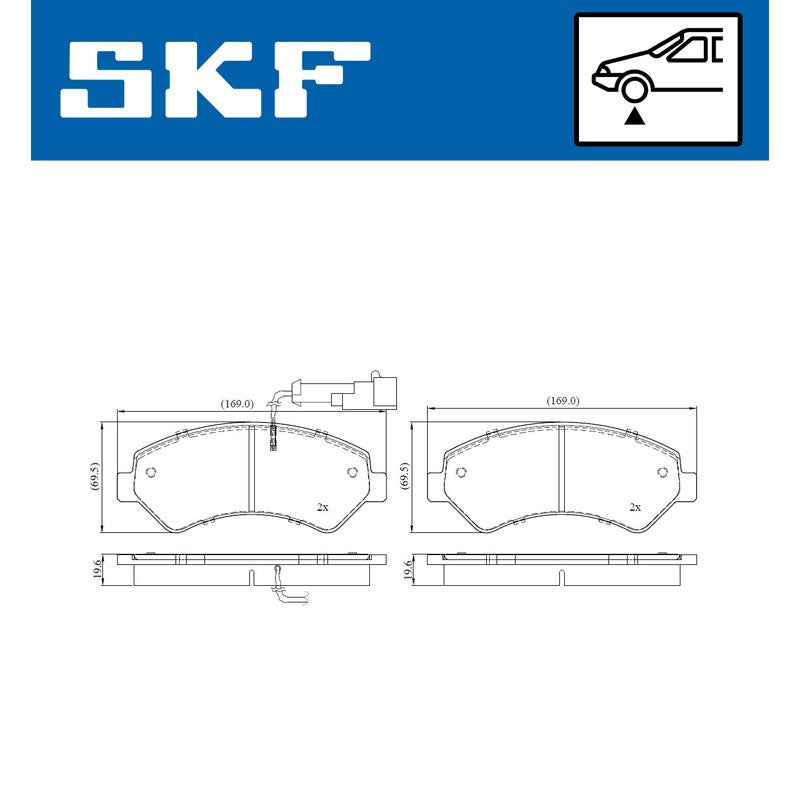 Set placute frana SKF VKBP 80137 E