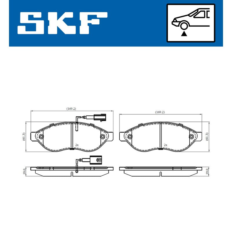 Set placute frana SKF VKBP 80009 E
