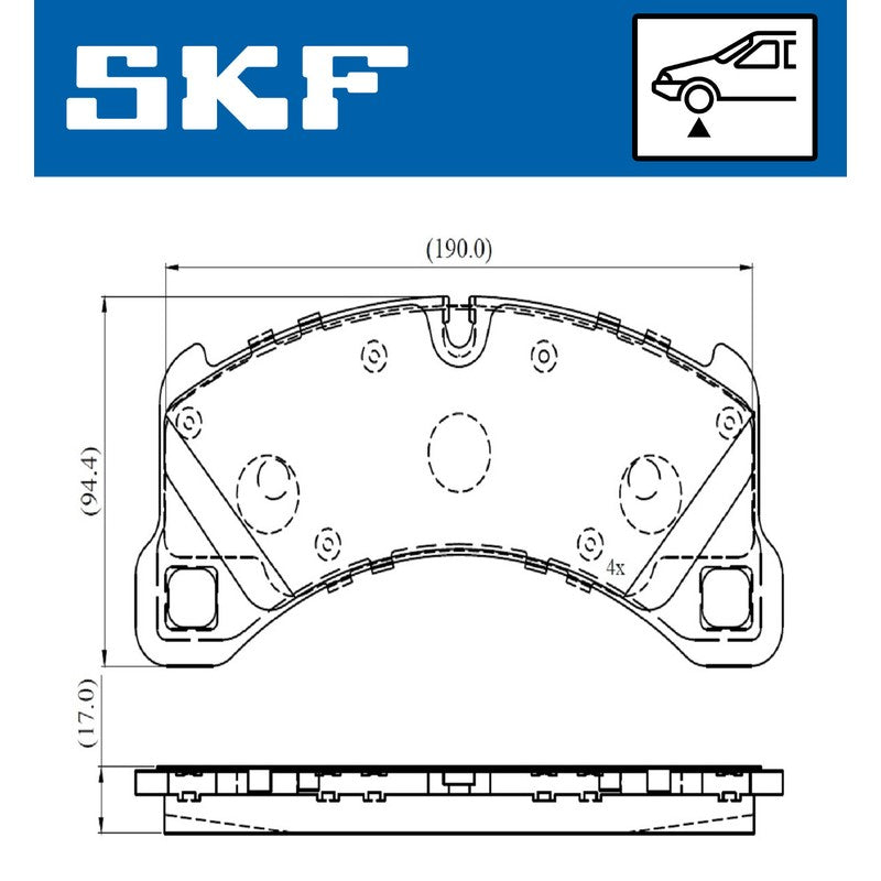 Set placute frana SKF VKBP 80293