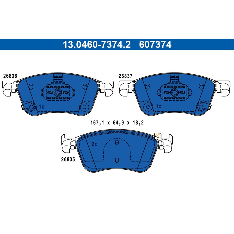 Set placute frana ATE 13.0460-7374.2