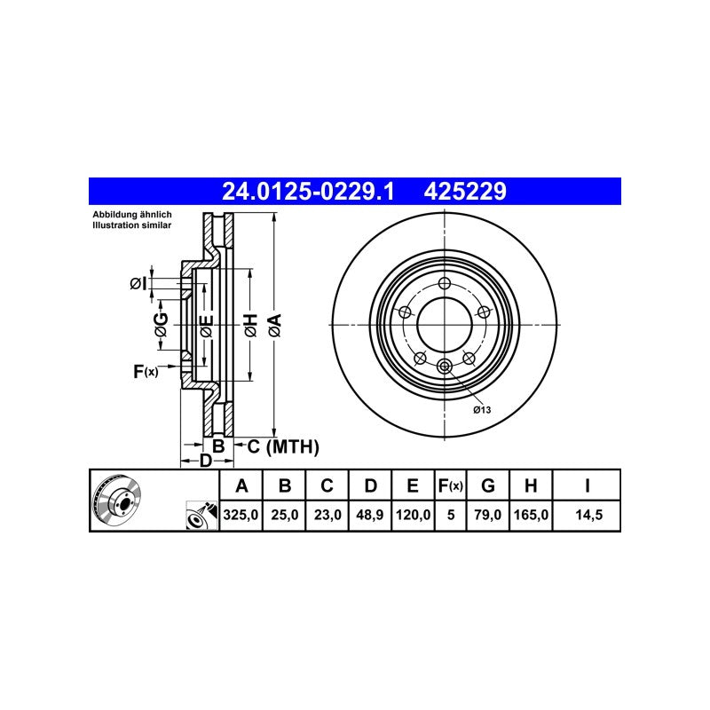 Disc frana ATE 24.0125-0229.1