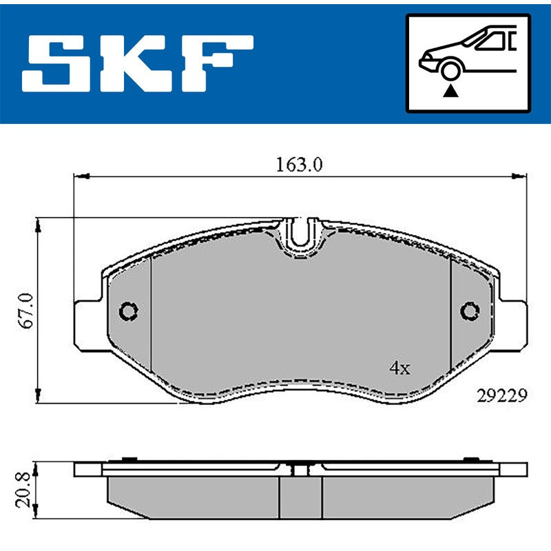 Set placute frana SKF VKBP 80089