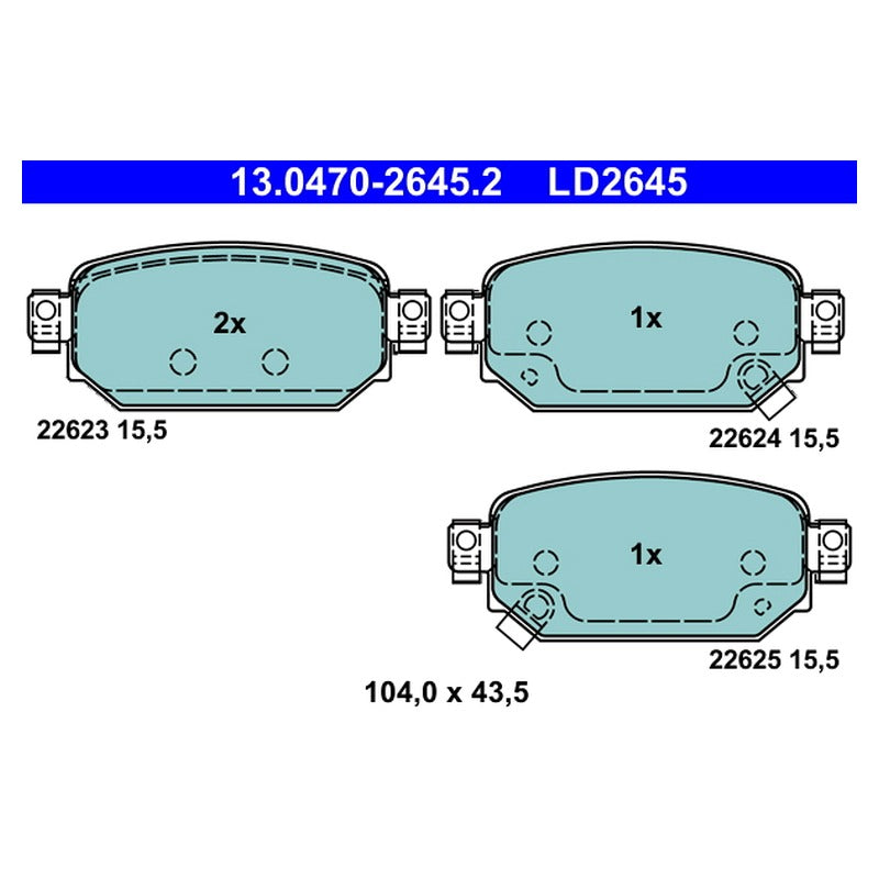 Set placute frana ATE 13.0470-2645.2